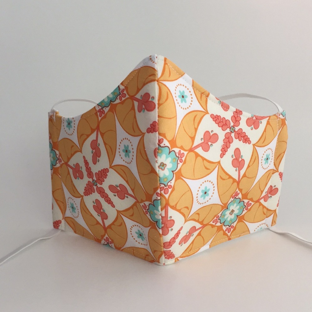 Orange Handmade Fabric Face Mask